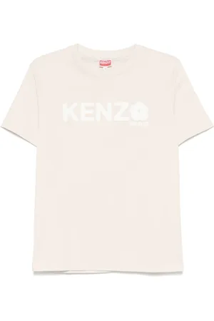 Kenzo Koszulki, Kobieta, Beżowy, XS, Bawełna, Koszulka Boke Flower 2.0