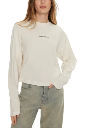 Calvin Klein Swetry, Kobieta, Beżowy, L, Beżowy Sweter Damski z Bawełny