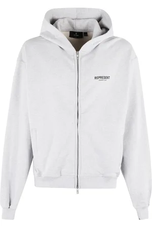 Represent Bluzy, Mężczyzna, Szary, S, Club Zip Hoodie Szary Długi Rękaw