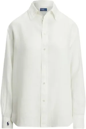 Ralph Lauren Bluzki, Kobieta, Biały, 2XS, Len, Oversize Linowa Koszula