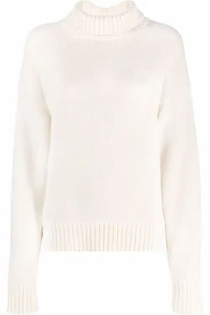 Jil Sander Swetry, Kobieta, Beżowy, 2XS, Kaszmir, Sweter z golfem z mieszanki kaszmiru