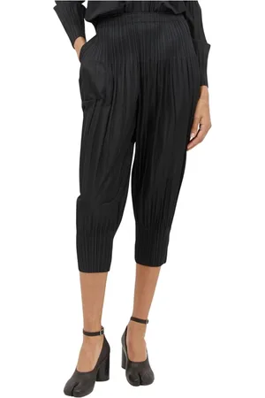 Issey Miyake Spodnie, Kobieta, Czarny, L, Plisowane Puszyste Spodnie