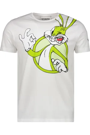 Iceberg Koszulki, Mężczyzna, Biały, XL, Bawełna, Bawełniana Koszulka T-Shirt z Maxi Nadrukiem