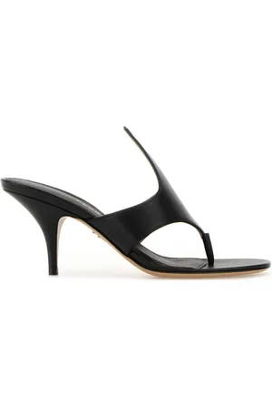 Salvatore Ferragamo Buty, Kobieta, Czarny, 40 1/2 EU, Czarne skórzane klapki Lyrai