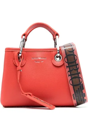 Emporio Armani Torebki, Kobieta, Pomarańczowy, ONE SIZE, Skóra, Stylowa pomarańczowa skórzana torba