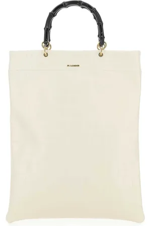 Jil Sander Torebki, Kobieta, Beżowy, ONE SIZE, Skóra, Skórzana torba shopper w kolorze kości słoniowej