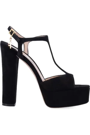 Tom Ford Buty, Kobieta, Czarny, 38 EU, Skóra, Angelina Sandały na Platformie z Wysokim Obcasem
