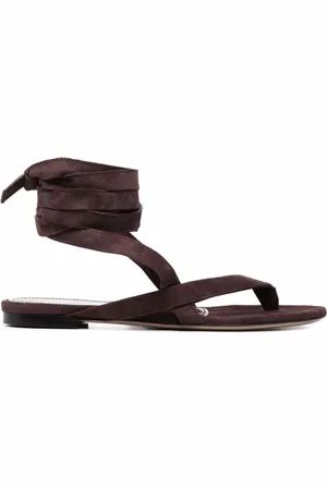 The Attico Buty, Kobieta, brązowy, 39 EU, Zamsz, Brązowe Sandały zamszowe z Otwartym Palcem