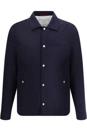 Brunello Cucinelli Kurtki, Mężczyzna, Niebieski, M, Kurtka z mikrofibry z termoizolacją Thermore®