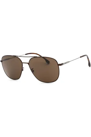 HUGO BOSS Akcesoria, Mężczyzna, brązowy, ONE SIZE, Okulary przeciwsłoneczne z metalową oprawą i ochroną UV3