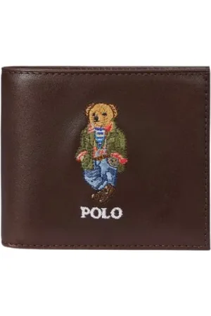 Ralph Lauren Akcesoria, Mężczyzna, brązowy, ONE SIZE, Skóra, Portfel Polo Bear Skórzany