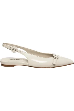 HALMANERA Buty, Kobieta, Beżowy, 37 EU, Płaski sandał Slingback w Tofu Glaze