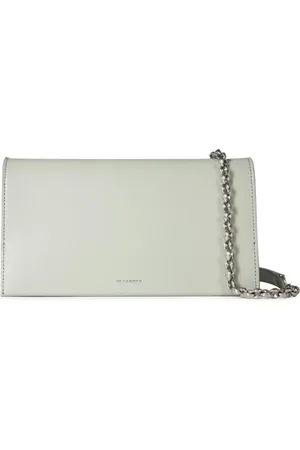 Jil Sander Torebki, Kobieta, Zielony, ONE SIZE, Skóra, Torebka Crossbody Sea Foam Chain