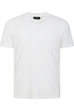 ZANONE Koszulki, Mężczyzna, Biały, XL, Bawełniana T-shirt z Krótkim Rękawem