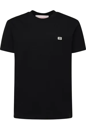 VALENTINO GARAVANI Koszulki, Mężczyzna, Czarny, M, Bawełna, Czarny T-Shirt z VLogo