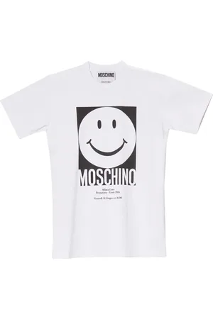 Moschino Koszulki, Kobieta, Biały, M, T-shirt z grafiką Smiley® z bawełny