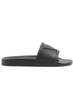 VALENTINO GARAVANI Buty, Mężczyzna, Czarny, 43 EU, Len, Klapki Coolside z gumy