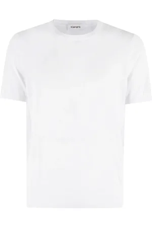 KANGRA CASHMERE Koszulki, Mężczyzna, Biały, 2XL, Biała Bawełniana T-shirt z żebrem