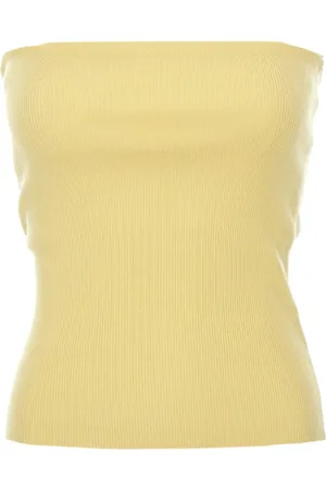 Drykorn Koszulki, Kobieta, Żółty, S, Bezrękawnik z dzianiny bandeau