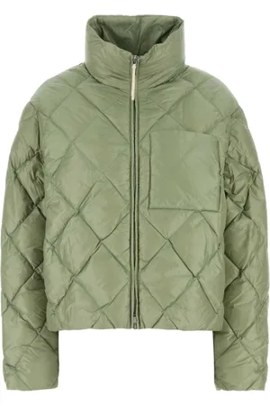 Jil Sander Kurtki, Kobieta, Zielony, S, Nylon, Pastelowa Zielona Nylonowa Kurtka Puchowa