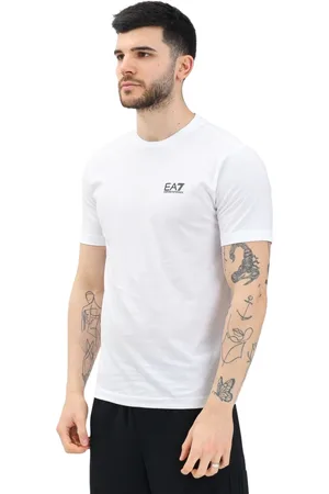 EA7 Koszulki, Mężczyzna, Biały, 2XL, Biała koszulka z krótkim rękawem Nowoczesny design