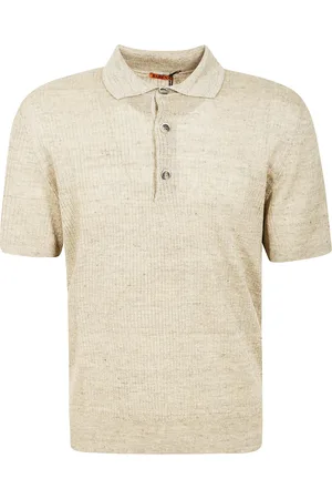 BARENA Swetry, Mężczyzna, Beżowy, S, Lekki Sweter Polo