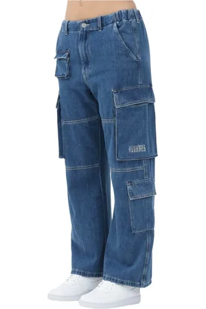 Maison Margiela Jeansy, Kobieta, Niebieski, L, Denim, Jeansyy cargo z funkcjonalnymi kieszeniami