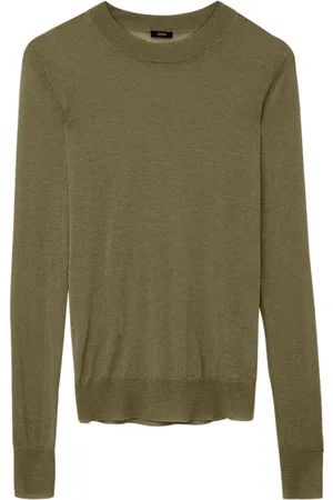 Joseph Bluzy, Mężczyzna, Zielony, S, Cashair Round Neck Jumper