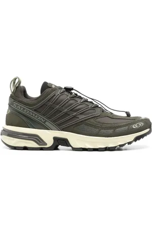 Salomon Buty, Mężczyzna, Szary, 42 1/2 EU, Len, Sneakers z wielokolorowej skóry z Quicklace
