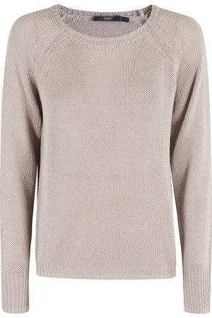 SEVENTY BY SERGIO TEGON Swetry, Kobieta, Beżowy, M, Beżowy Sweter z Okrągłym Dekoltem Raglan
