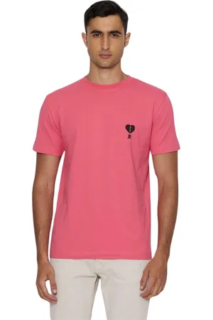 John Richmond Koszulki, Mężczyzna, Różowy, 2XL, Bawełna, T-shirt z Graficznym Nadrukiem z Przodu i Okrągłym Dekoltem