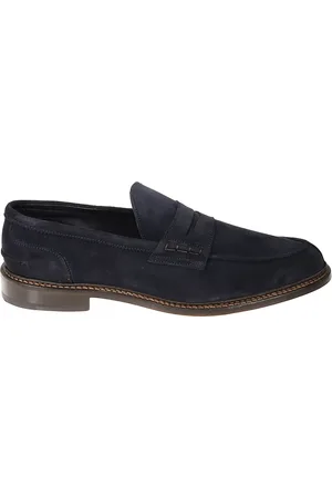 TRICKERS Buty, Mężczyzna, Niebieski, 40 1/2 EU, Zamsz, Granatowe Mokasyny z Zamszu