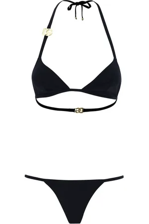 Dolce & Gabbana Stroje kąpielowe, Kobieta, Czarny, L, Monochromatyczny Komplet Bikini w Brazylijskim Stylu