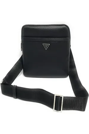 Guess Torebki, Mężczyzna, Czarny, ONE SIZE, Skóra, Certosa Xbody Flat Messenger Bag