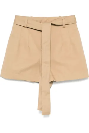 Moncler Szorty, Kobieta, Beżowy, S, Beżowe Szorty z Plisami