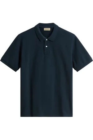Woolrich Koszulki, Mężczyzna, Niebieski, L, Niebieska Koszulka Polo Krótki Rękaw