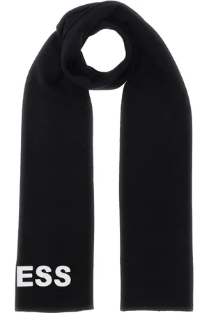 Guess Akcesoria, Mężczyzna, Czarny, ONE SIZE, Wełna, Wełniany szal - Czarny jednolity kolor