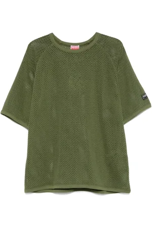 Kenzo Koszulki, Mężczyzna, Zielony, S, Stylowe T-shirty i Pola z Logo Patch