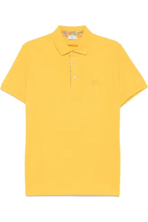 Etro Koszulki, Mężczyzna, Żółty, XL, Polo z haftem Pegaz