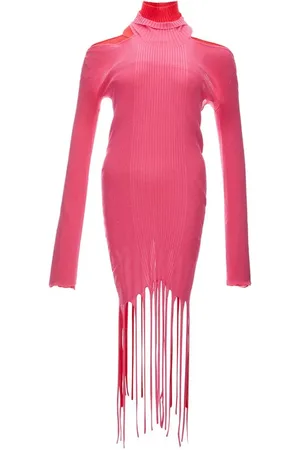 Bottega Veneta Sukienki, Kobieta, Różowy, L, Różowa Sukienka Bawełniana