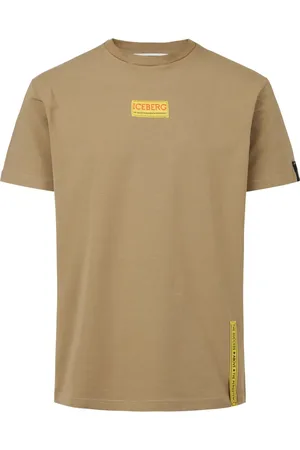 Iceberg Koszulki, Mężczyzna, Beżowy, 3XL, Obcisła błotnista koszulka w kolorze błota z dzianiny bawełnianej