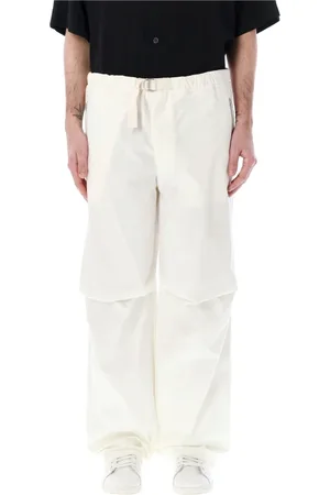Jil Sander Spodnie, Mężczyzna, Biały, S, Bawełna, Spodnie Cargo Egg Shell