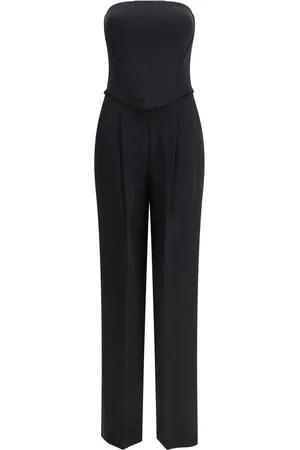 Pinko Kombinezony, Kobieta, Czarny, XS, Off Shoulder Palazzo Jumpsuit