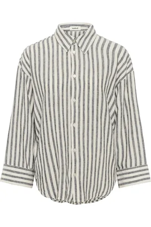 Soaked in Luxury Bluzki, Kobieta, Wielobarwność, 2XL, Koszula W Paski Nightsky Białe Paski