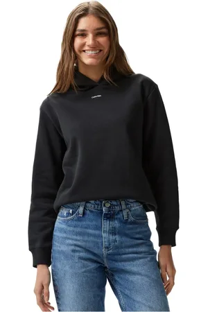 Calvin Klein Bluzy, Kobieta, Czarny, S, Bawełna, Bluza z kapturem i logo