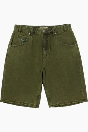 Huf Szorty, Mężczyzna, Zielony, W34, Denim, Krótkie spodenki Cromer