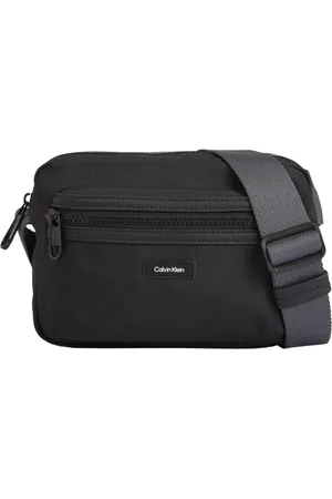 Calvin Klein Torebki, Mężczyzna, Czarny, ONE SIZE, Poliester, Podstawowa Torba na Ramię z Powlekanej Kanwy