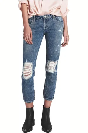 ONE TEASPOON Jeansy, Kobieta, Niebieski, W26, Denim, Jeansyy z Bawełny z Przecieraniem na Kolanach