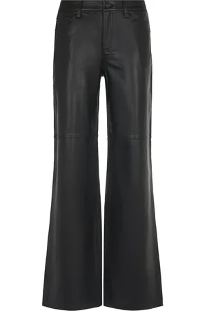 Michael Kors Spodnie, Kobieta, Czarny, 2XS, Czarne luźne skórzane spodnie