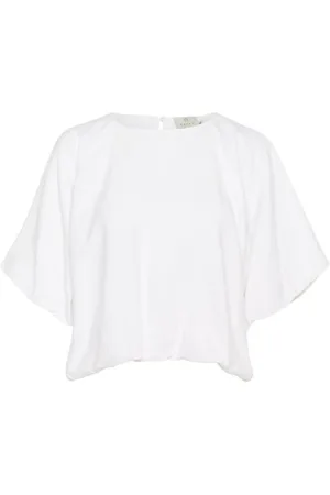 Kaffe Bluzki, Kobieta, Biały, 2XL, Nylon, Biała Bluzka z Wiskozy